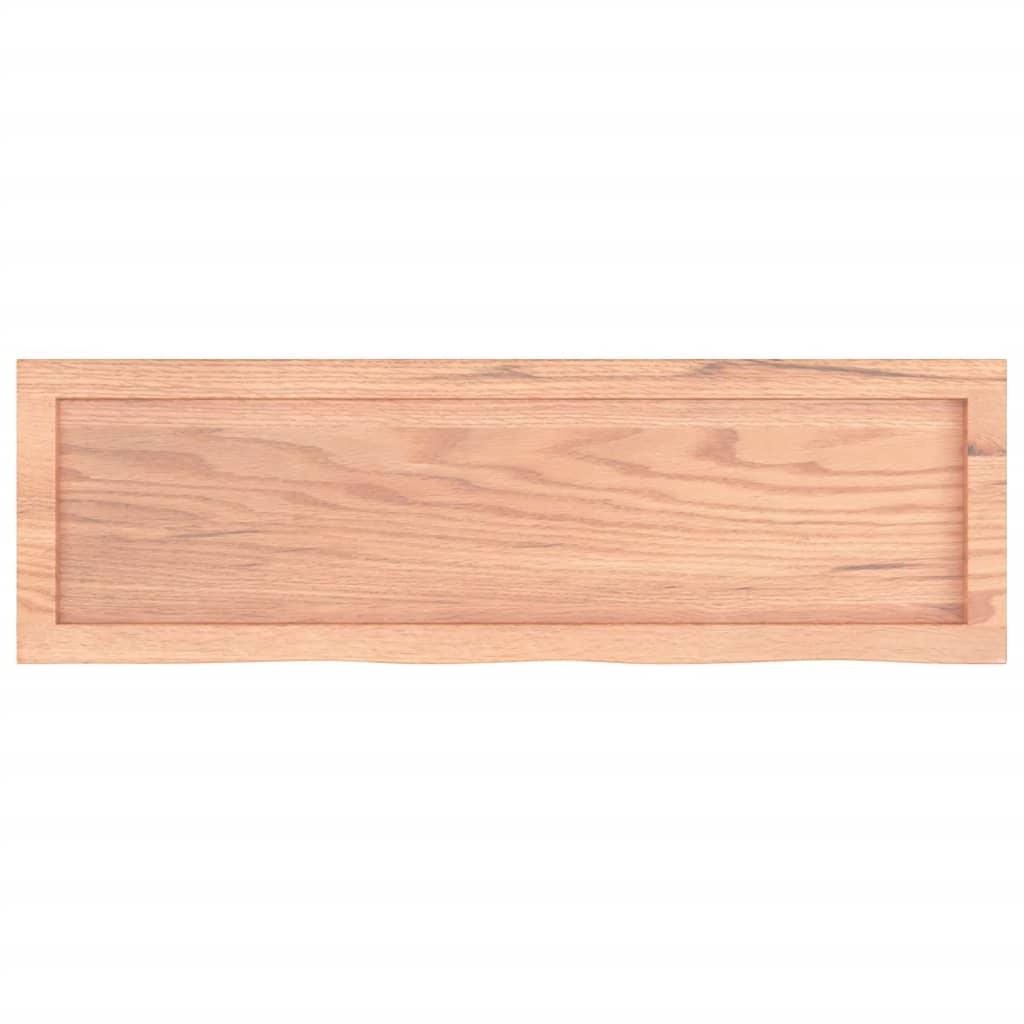 Bathroom Countertop Light Brown 100x30x4 cm Treated Solid Wood