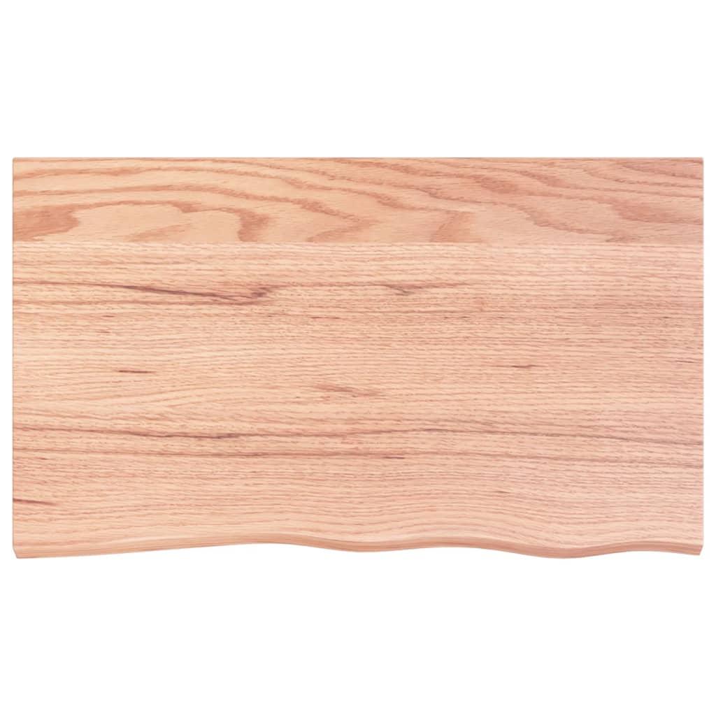 Bathroom Countertop Light Brown 100x60x2 cm Treated Solid Wood