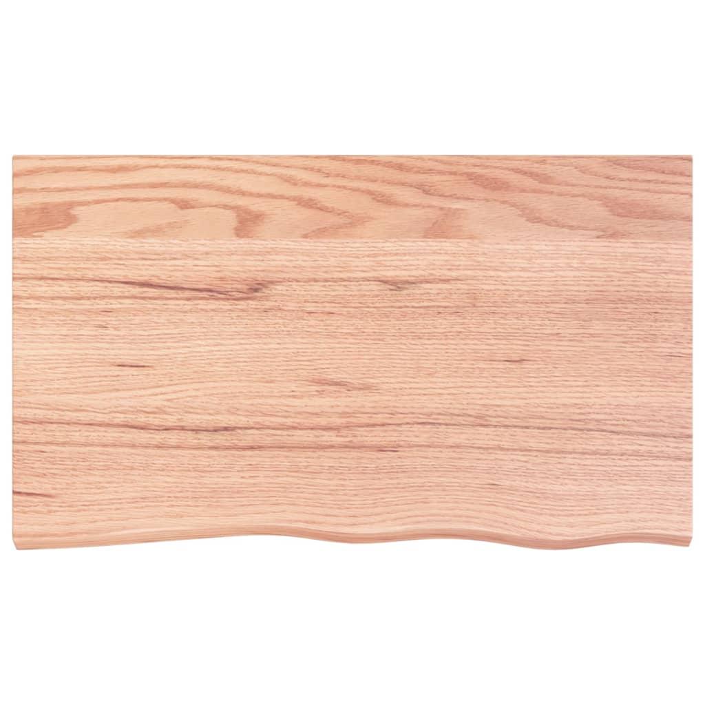 Bathroom Countertop Light Brown 100x60x6 cm Treated Solid Wood