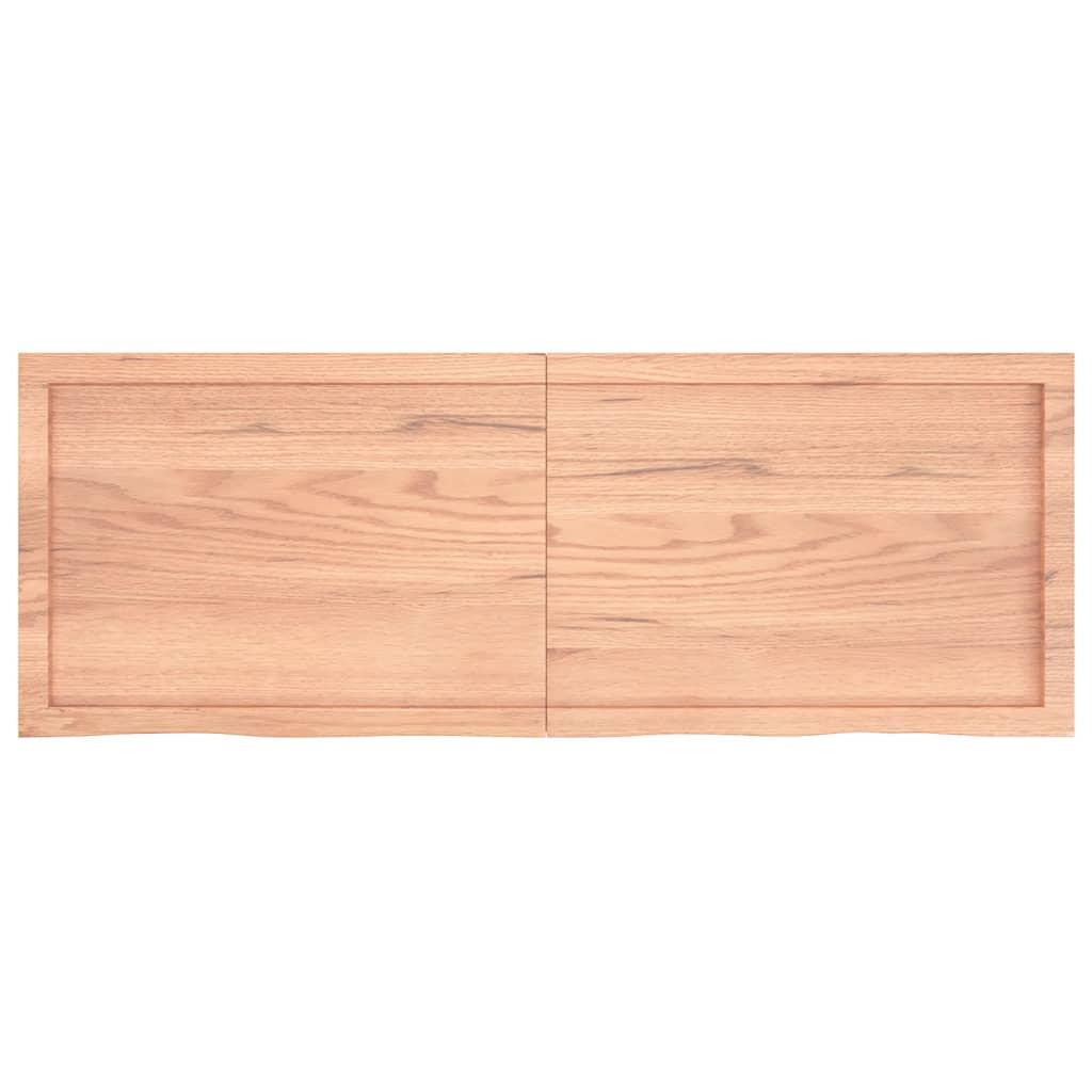 Bathroom Countertop Light Brown 140x50x4 cm Treated Solid Wood