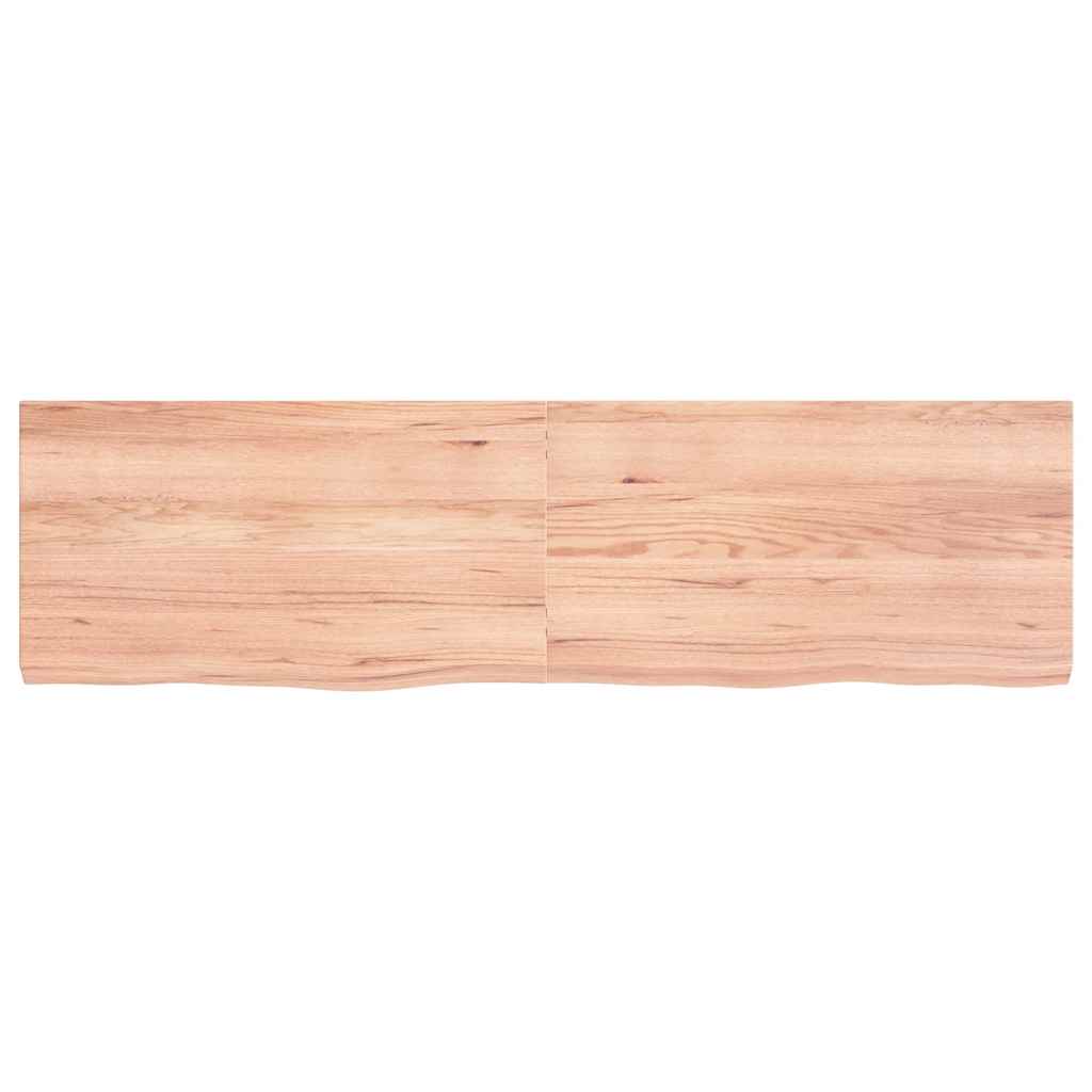 Bathroom Countertop Light Brown 180x50x6 cm Treated Solid Wood