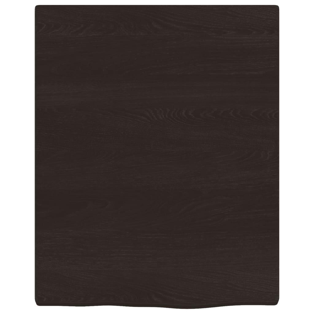 Bathroom Countertop Dark Brown 40x50x2 cm Treated Solid Wood