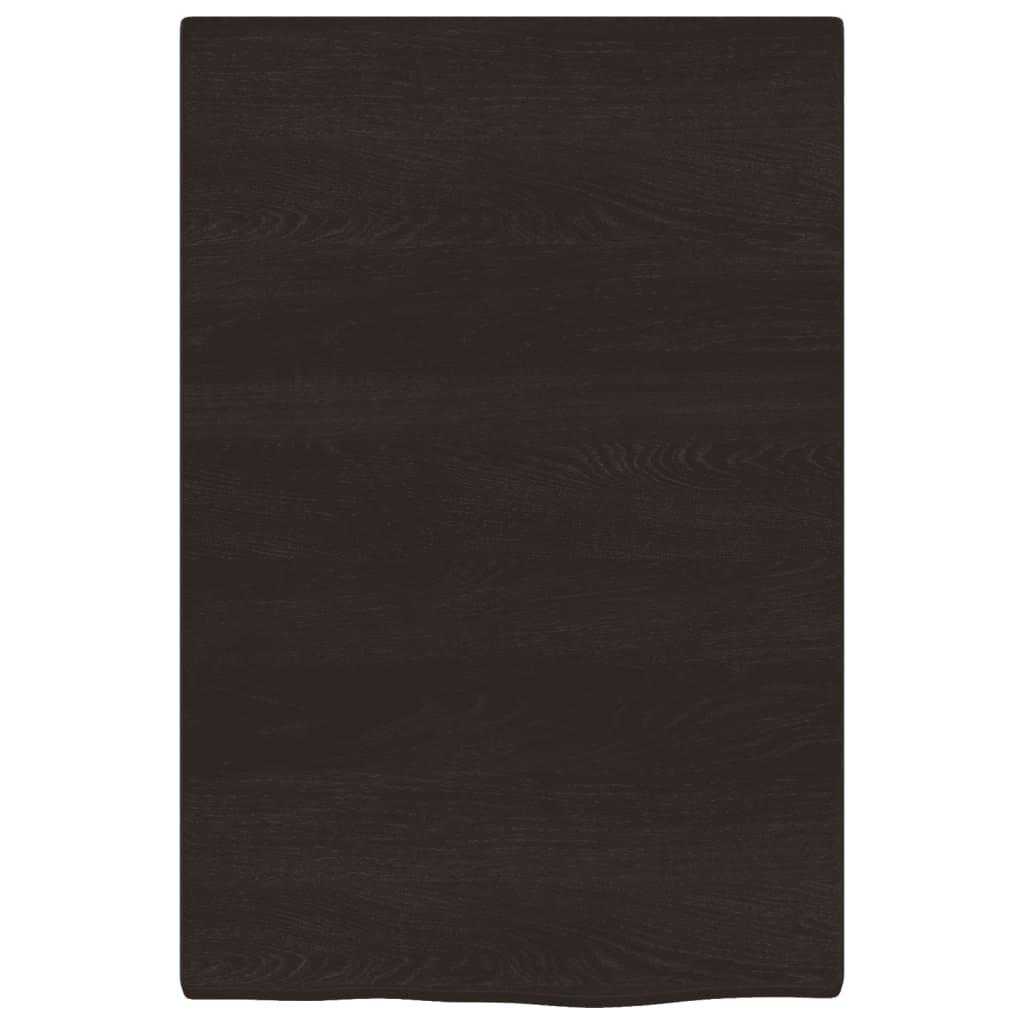 Bathroom Countertop Dark Brown 40x60x2 cm Treated Solid Wood