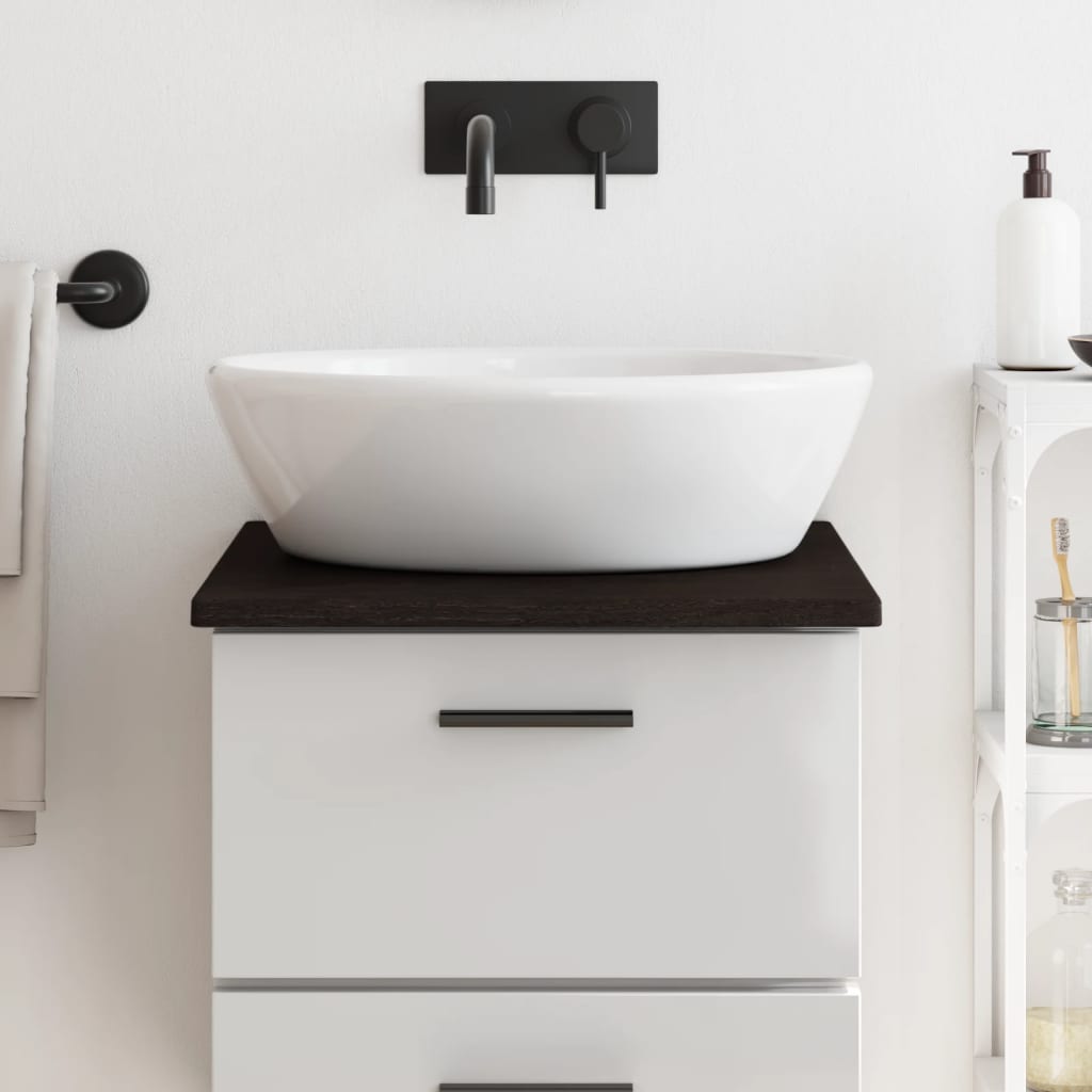 Bathroom Countertop Dark Brown 40x60x2 cm Treated Solid Wood