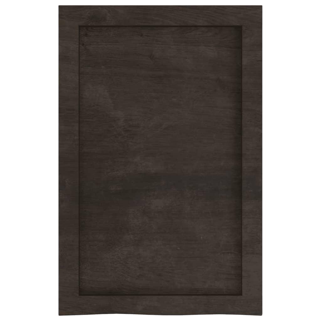 Bathroom Countertop Dark Brown 40x60x4 cm Treated Solid Wood