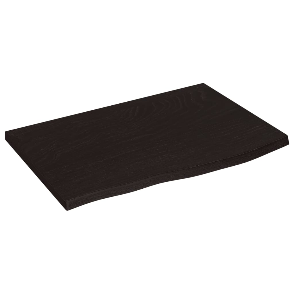 Bathroom Countertop Dark Brown 60x40x4 cm Treated Solid Wood