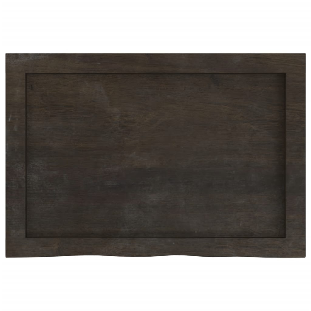 Bathroom Countertop Dark Brown 60x40x4 cm Treated Solid Wood