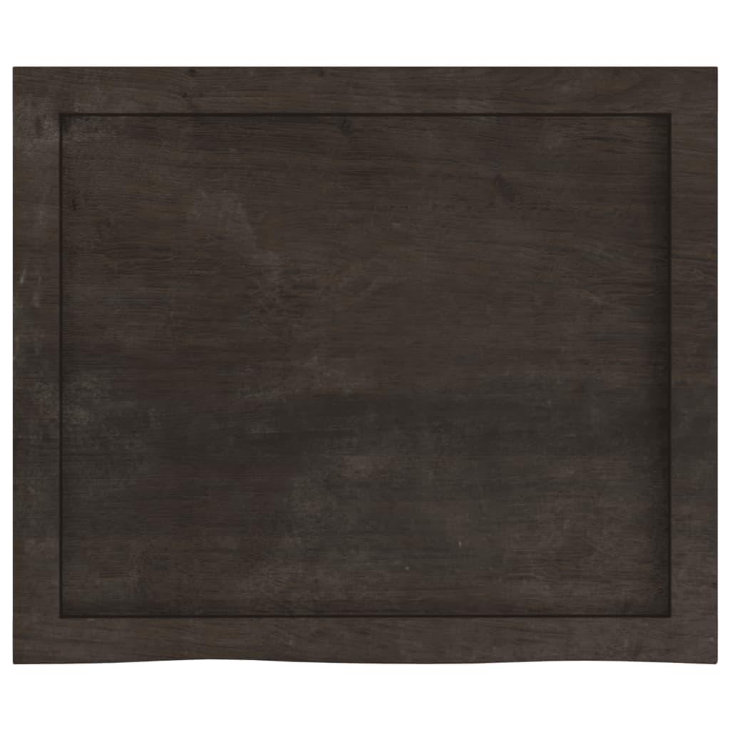 Bathroom Countertop Dark Brown 60x50x4 cm Treated Solid Wood