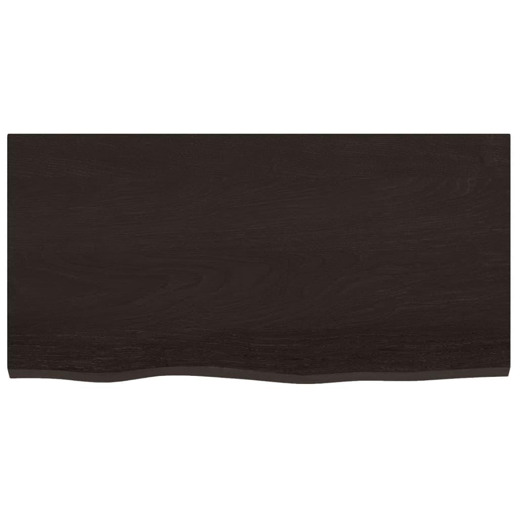 Bathroom Countertop Dark Brown 80x40x2 cm Treated Solid Wood