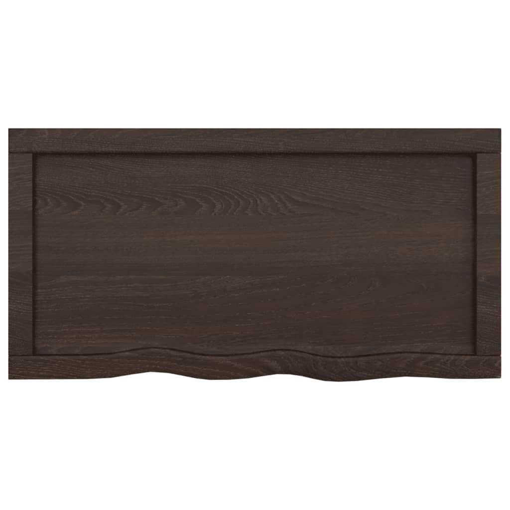 Bathroom Countertop Dark Brown 80x40x4 cm Treated Solid Wood