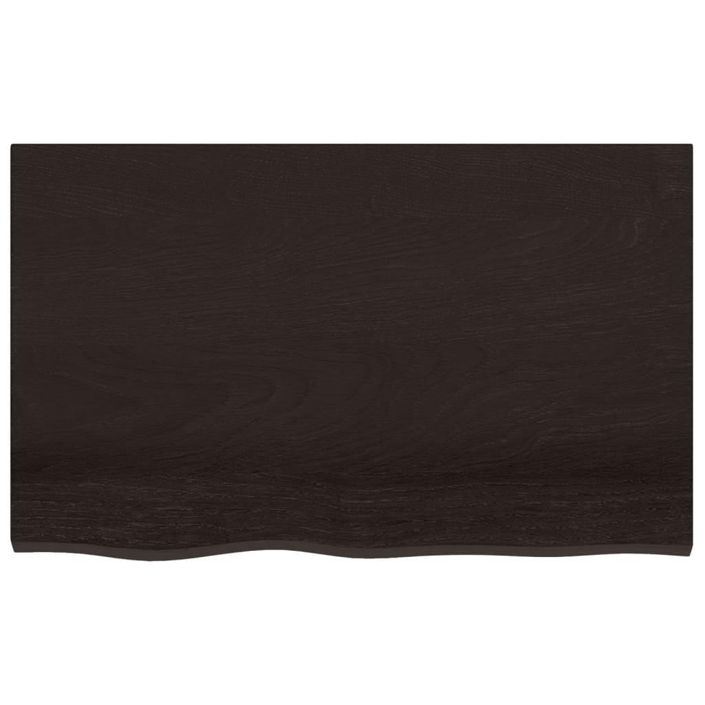 Bathroom Countertop Dark Brown 80x50x2 cm Treated Solid Wood