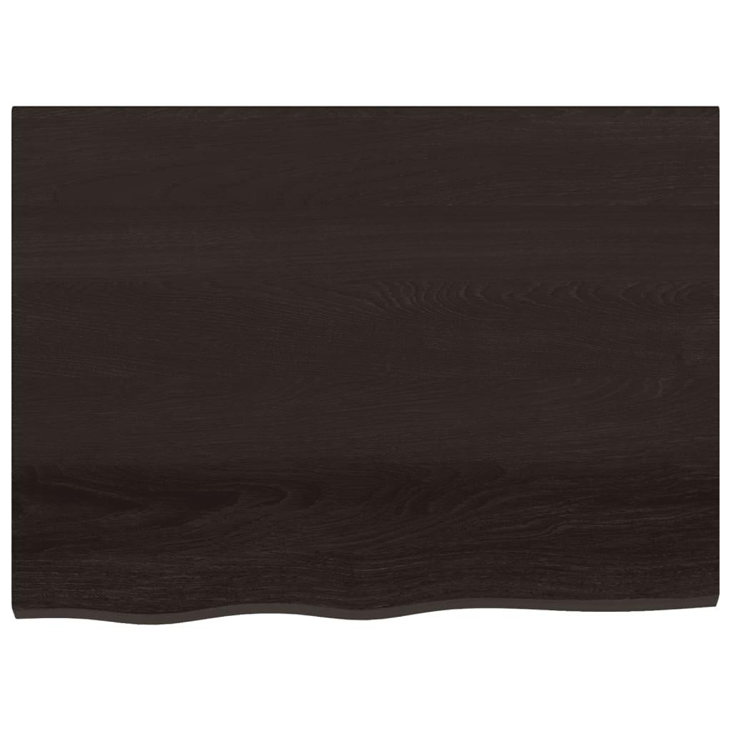 Bathroom Countertop Dark Brown 80x60x4 cm Treated Solid Wood