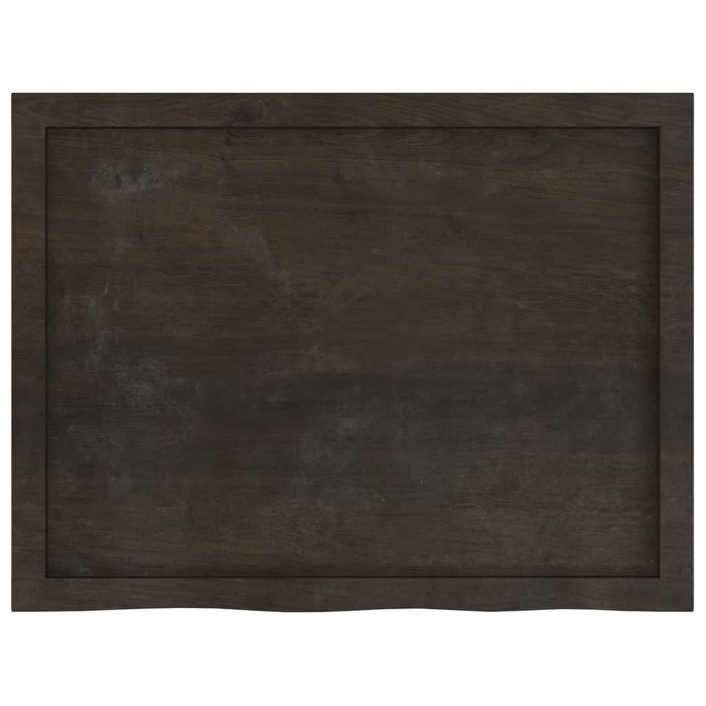 Bathroom Countertop Dark Brown 80x60x4 cm Treated Solid Wood