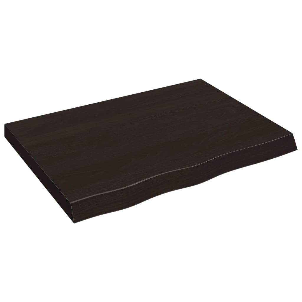 Bathroom Countertop Dark Brown 80x60x6 cm Treated Solid Wood