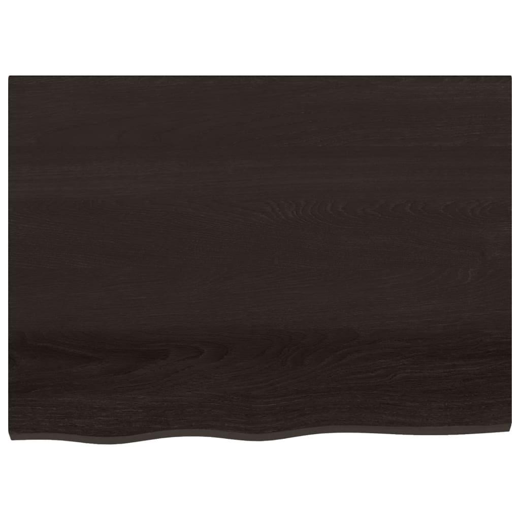 Bathroom Countertop Dark Brown 80x60x6 cm Treated Solid Wood