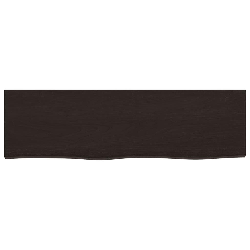 Bathroom Countertop Dark Brown 100x30x2 cm Treated Solid Wood