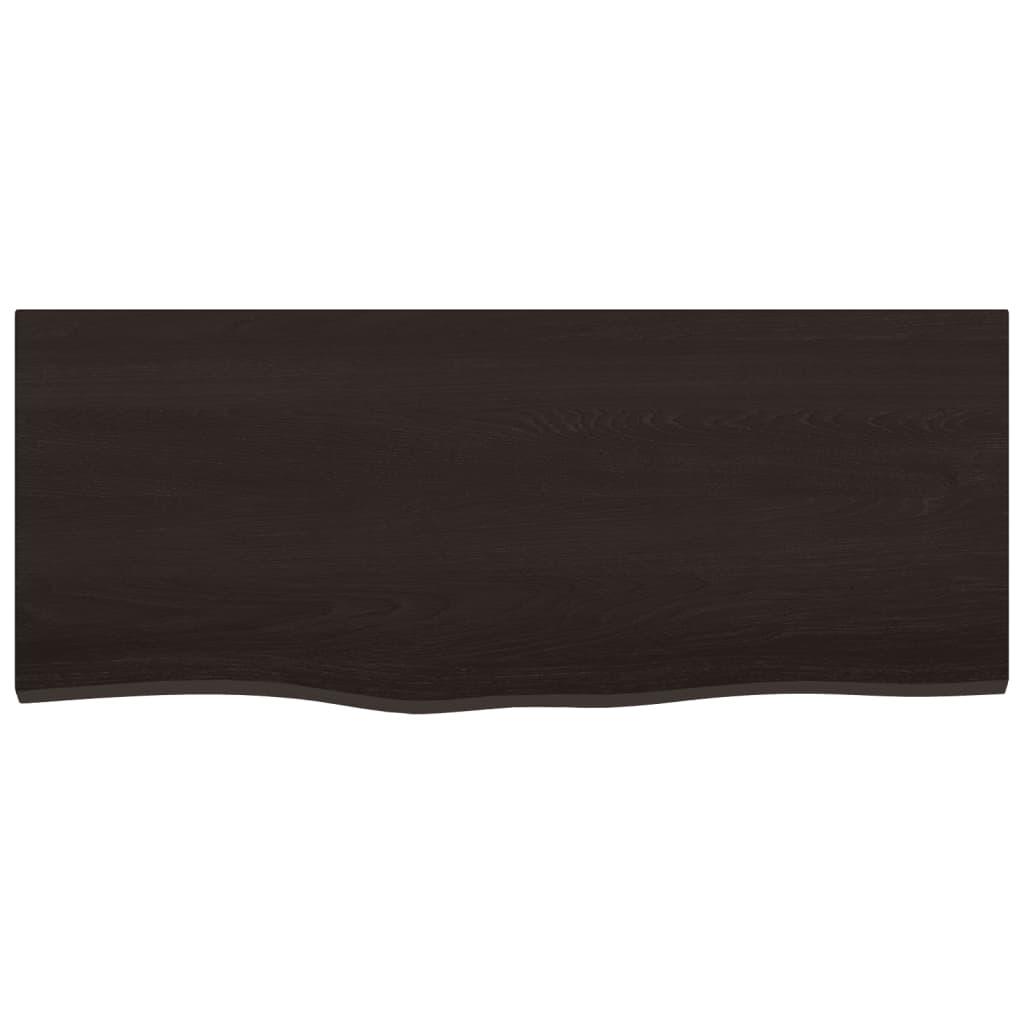 Bathroom Countertop Dark Brown 100x40x2 cm Treated Solid Wood