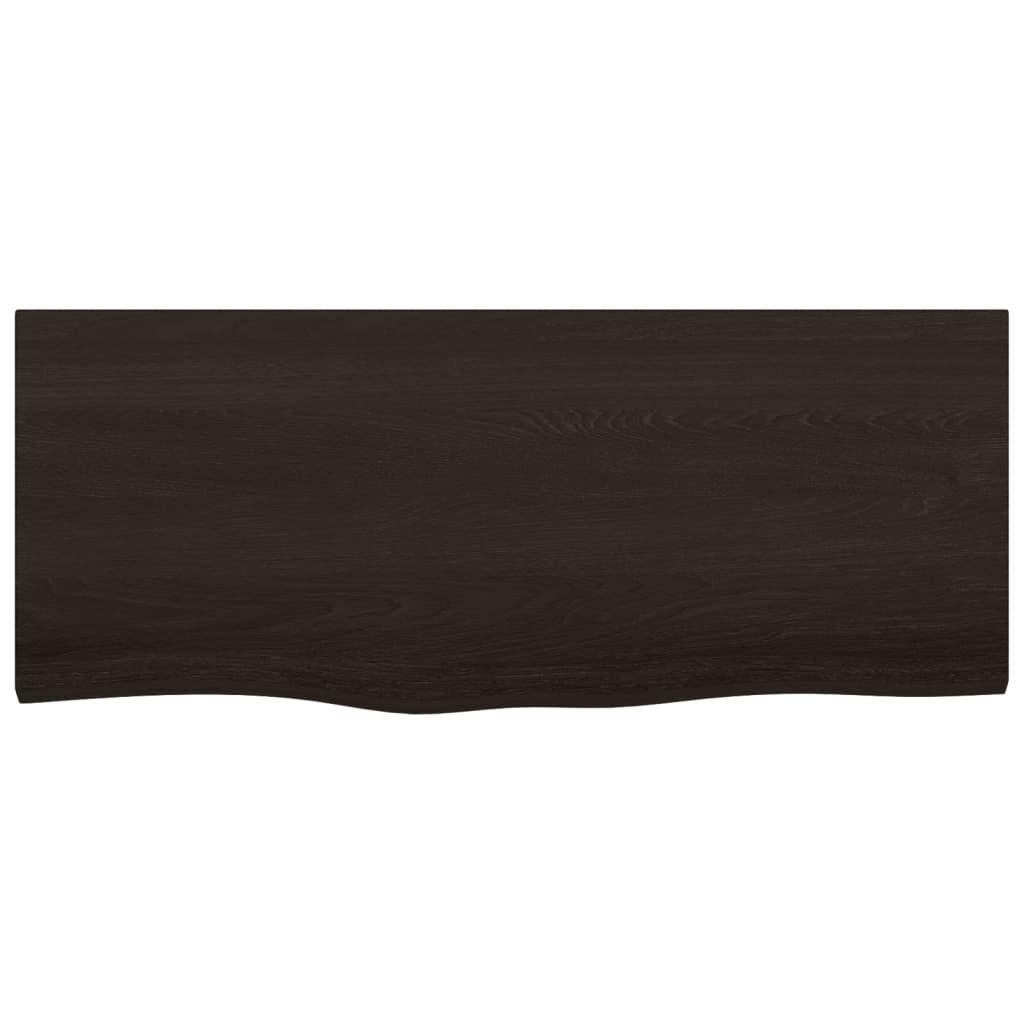 Bathroom Countertop Dark Brown 100x40x6 cm Treated Solid Wood