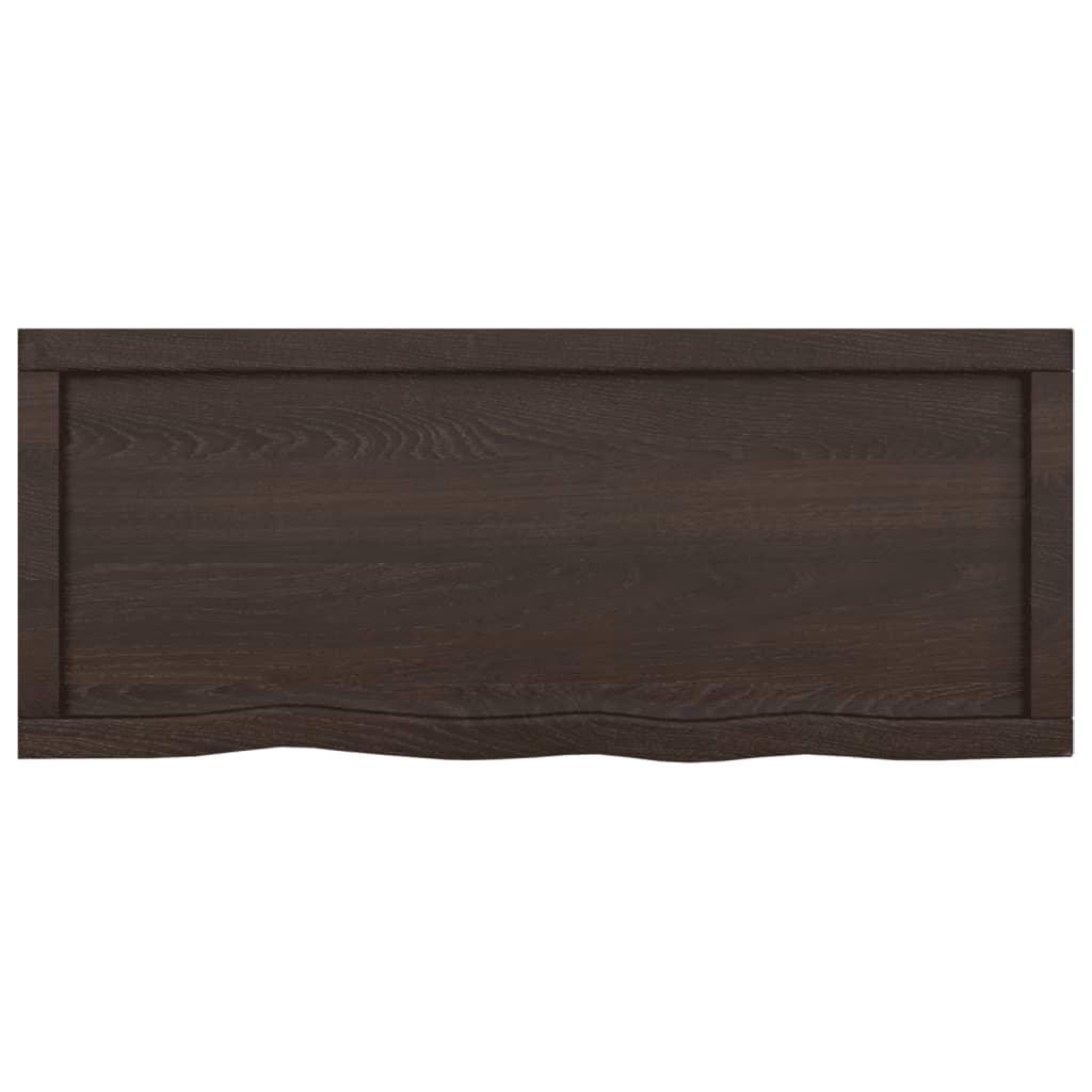 Bathroom Countertop Dark Brown 100x40x6 cm Treated Solid Wood