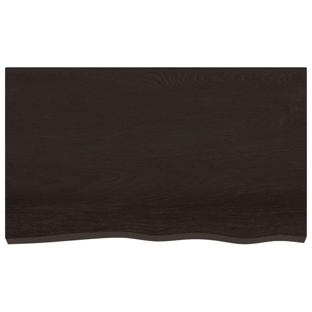 Bathroom Countertop Dark Brown 100x60x2 cm Treated Solid Wood