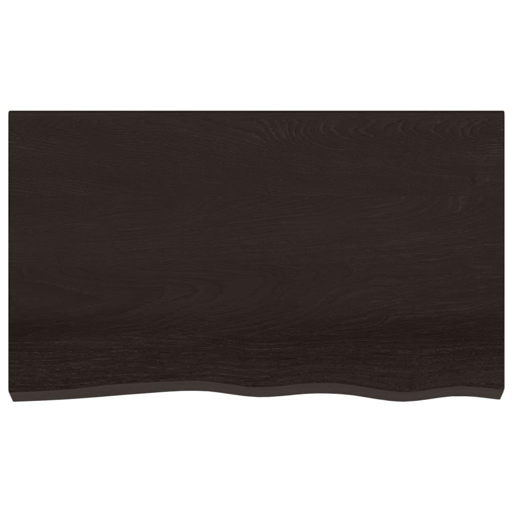 Bathroom Countertop Dark Brown 100x60x4 cm Treated Solid Wood