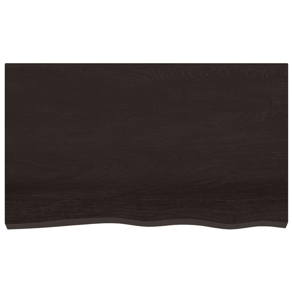 Bathroom Countertop Dark Brown 100x60x4 cm Treated Solid Wood