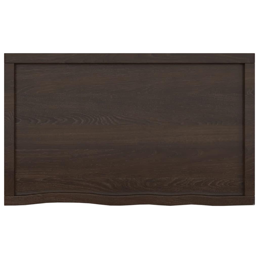 Bathroom Countertop Dark Brown 100x60x6 cm Treated Solid Wood