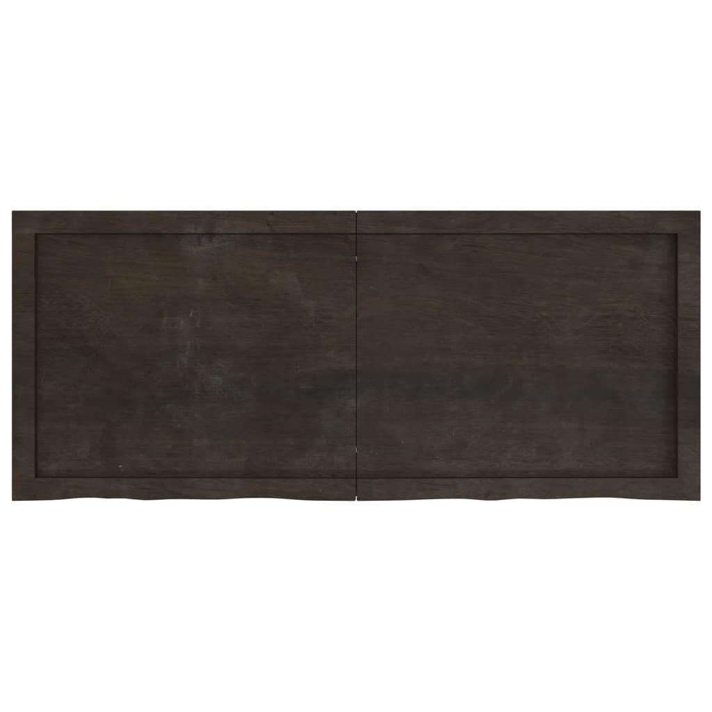 Bathroom Countertop Dark Brown 120x50x4 cm Treated Solid Wood