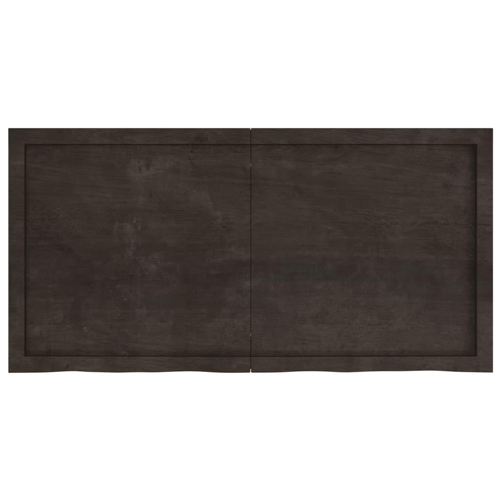 Bathroom Countertop Dark Brown 120x60x4 cm Treated Solid Wood