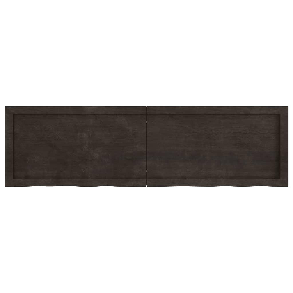 Bathroom Countertop Dark Brown 140x40x4 cm Treated Solid Wood