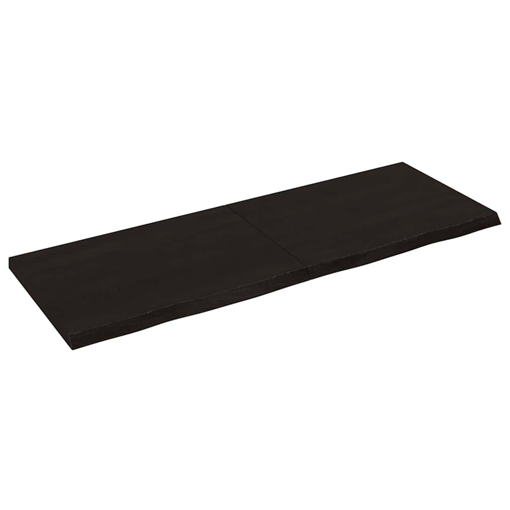Bathroom Countertop Dark Brown 140x50x4 cm Treated Solid Wood