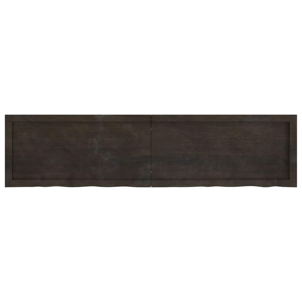 Bathroom Countertop Dark Brown 160x40x4 cm Treated Solid Wood