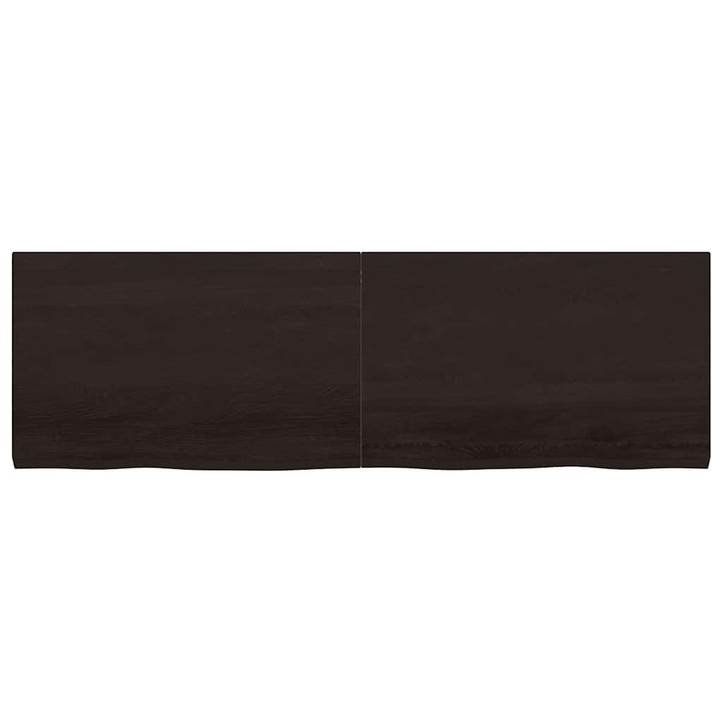 Bathroom Countertop Dark Brown 160x50x4 cm Treated Solid Wood