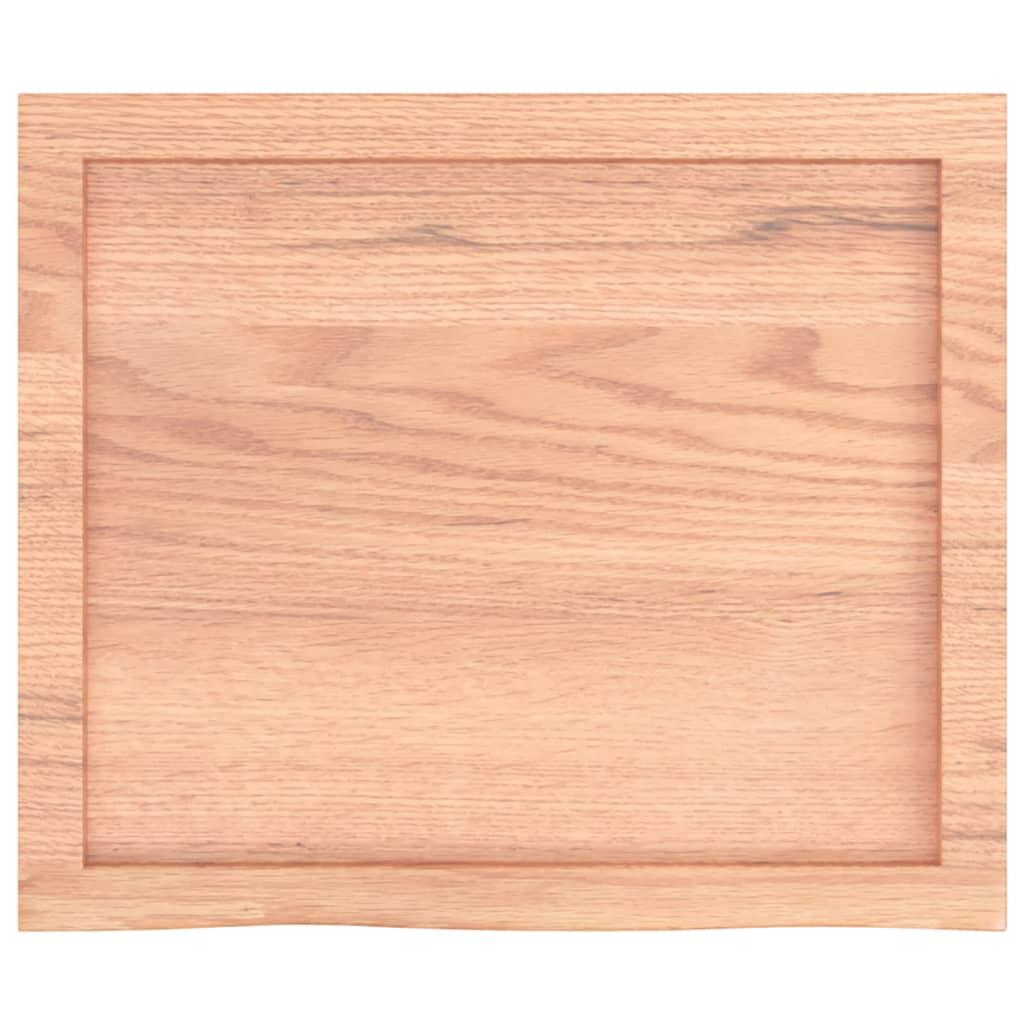 Table Top Light Brown 60x50x4 cm Treated Solid Wood Oak