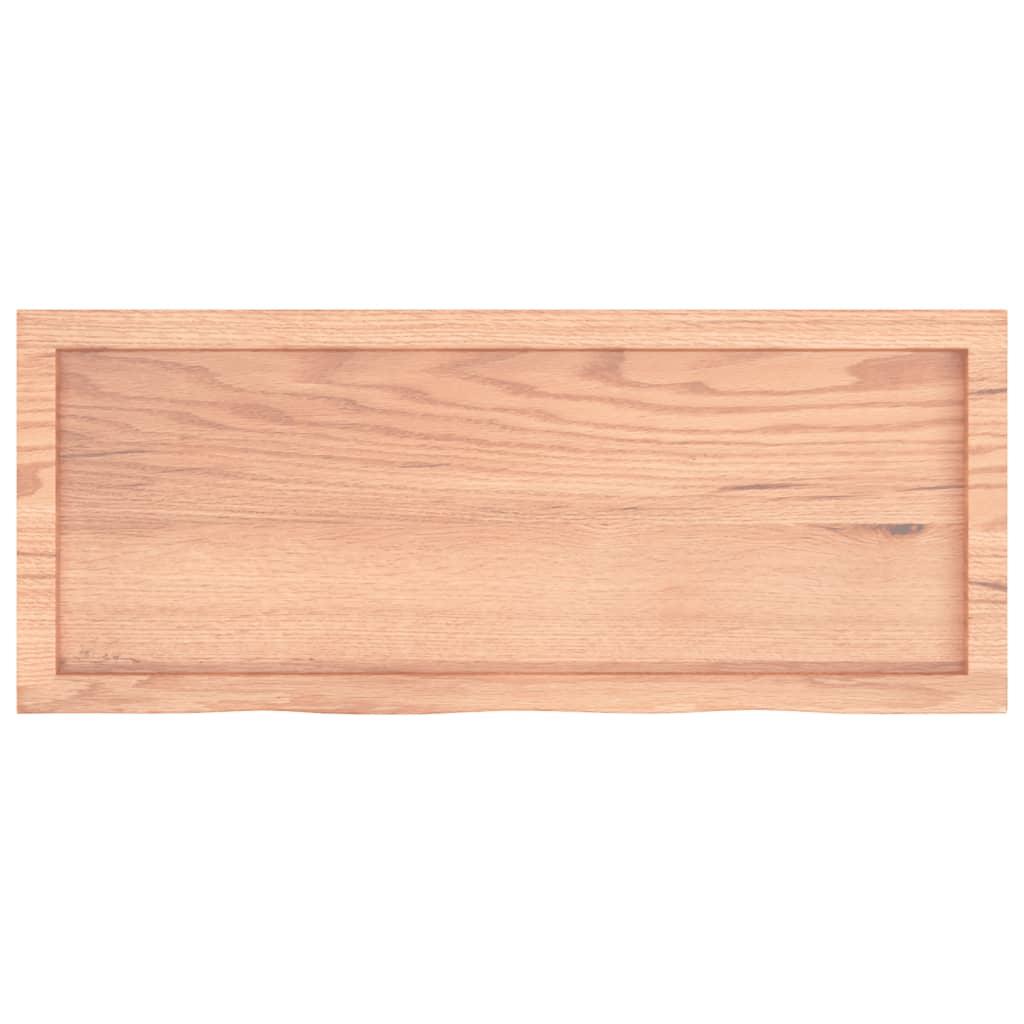 Table Top Light Brown 100x40x4 cm Treated Solid Wood Oak