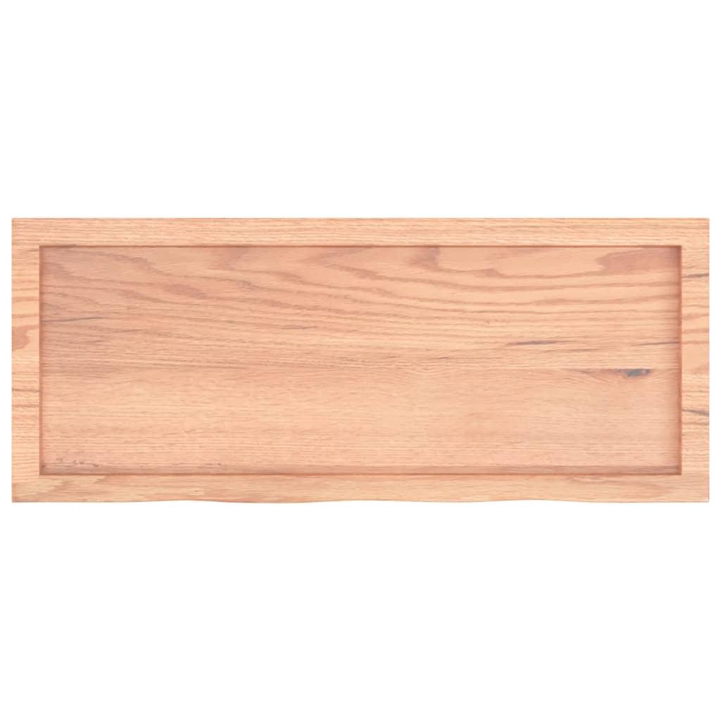 Table Top Light Brown 100x40x6 cm Treated Solid Wood Oak