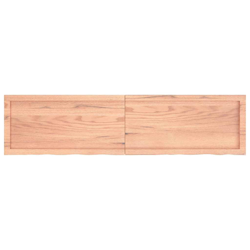 Table Top Light Brown 160x40x4 cm Treated Solid Wood Oak