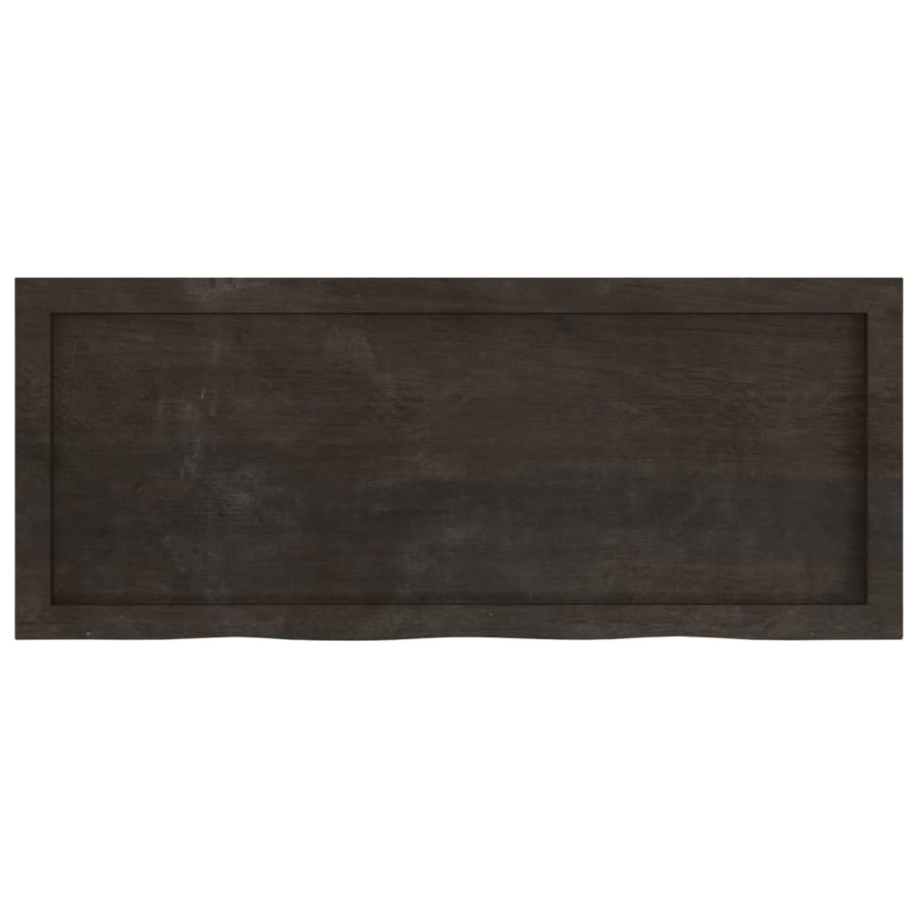 Table Top Dark Brown 100x40x4 cm Treated Solid Wood Oak