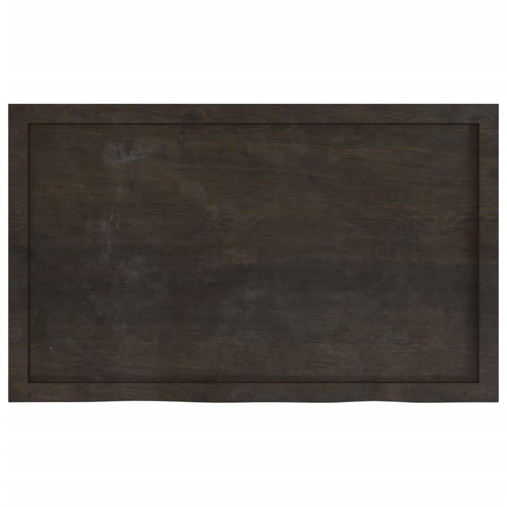 Table Top Dark Brown 100x60x6 cm Treated Solid Wood Oak