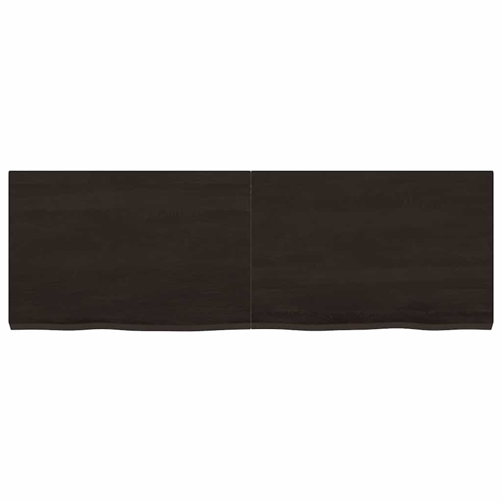 Table Top Dark Brown 120x40x4 cm Treated Solid Wood Oak