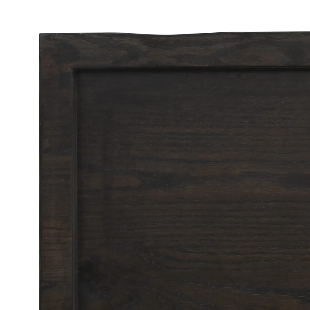 Table Top Dark Brown 120x60x4 cm Treated Solid Wood Oak