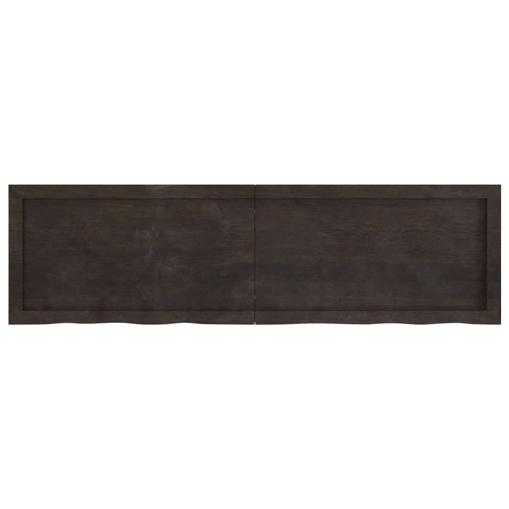 Table Top Dark Brown 140x40x4 cm Treated Solid Wood Oak