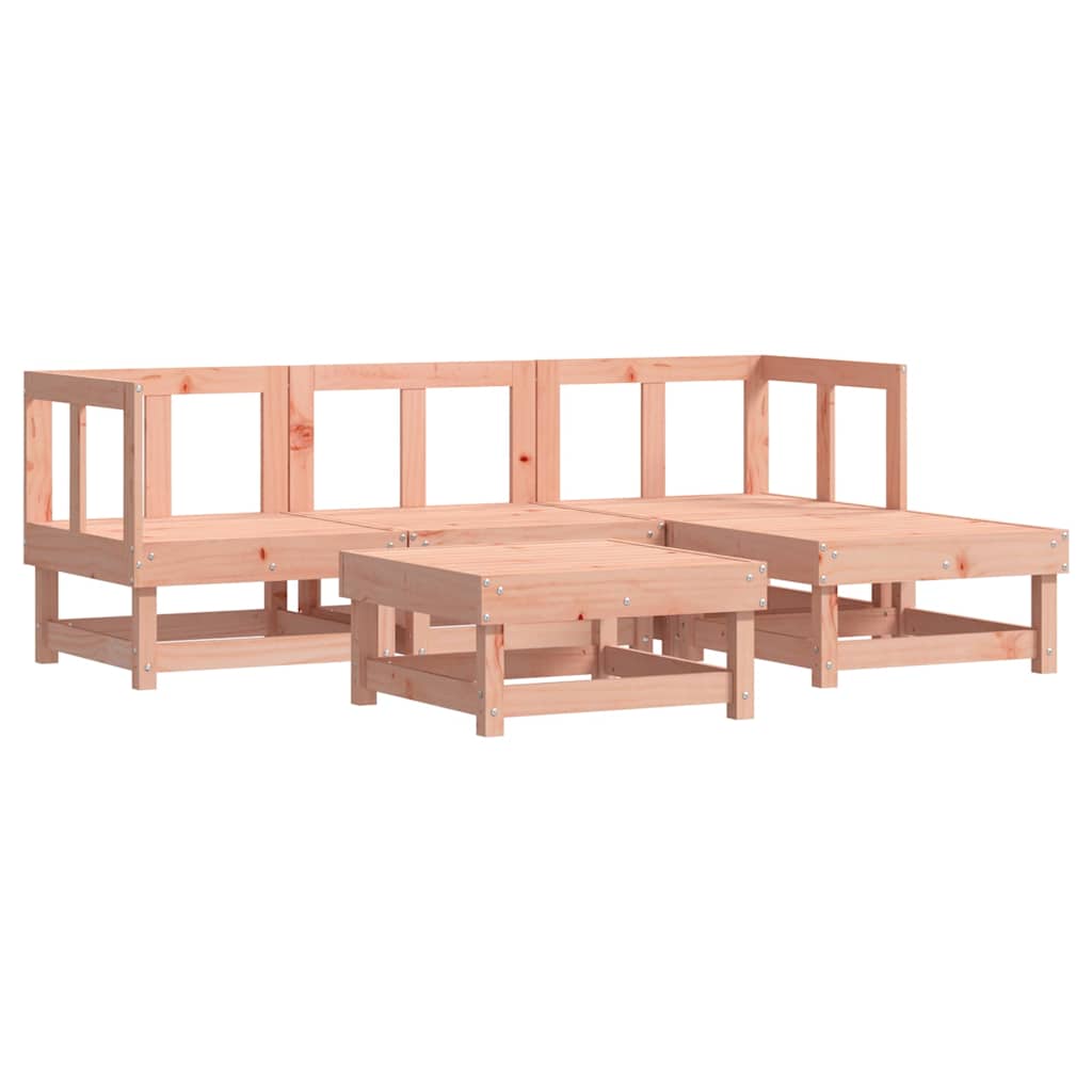 5 Piece Garden Lounge Set with Cushions Solid Wood Douglas