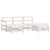 6 Piece Garden Lounge Set with Cushions White Solid Wood