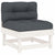 4 Piece Garden Lounge Set with Cushions White Solid Wood