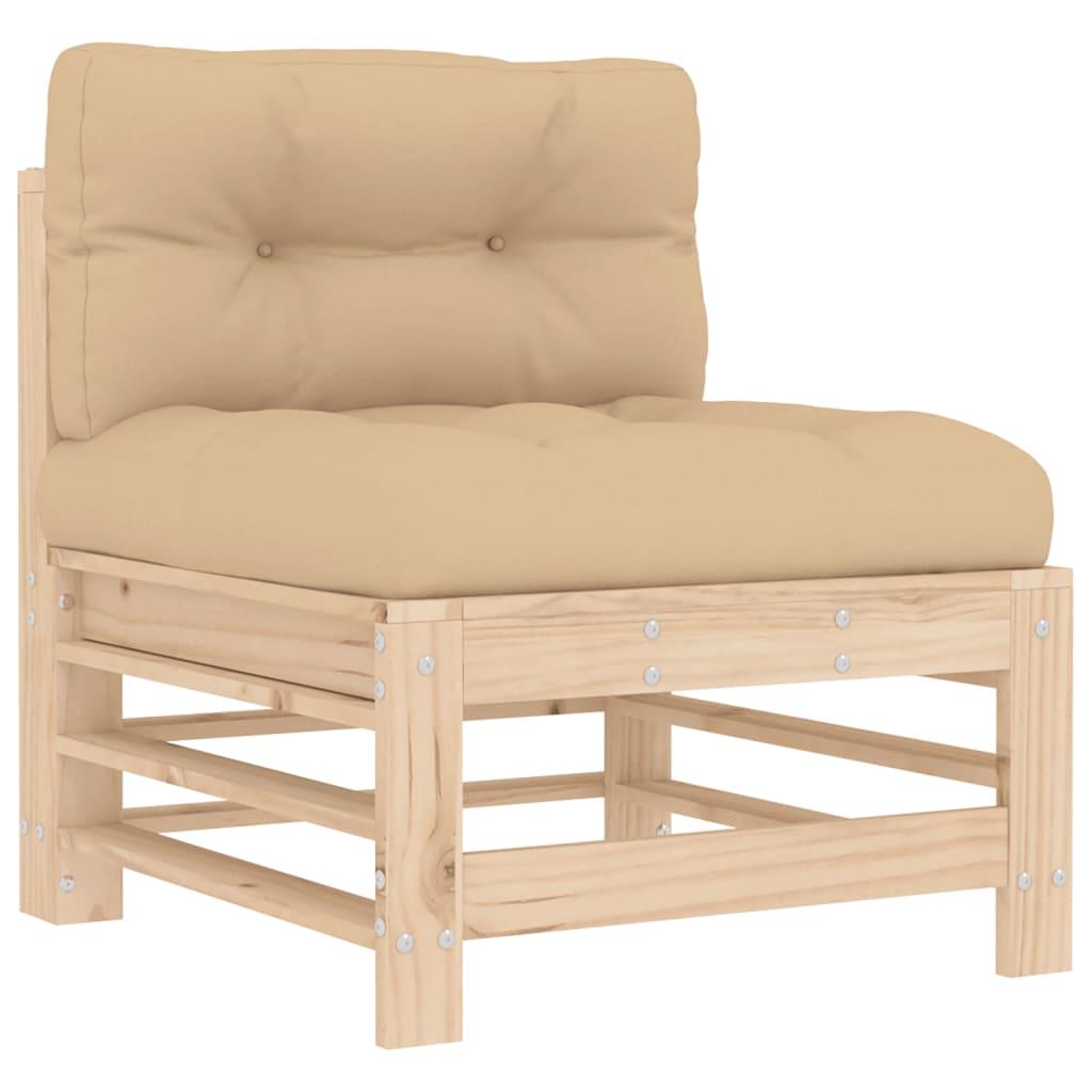 3 Piece Garden Lounge Set with Cushions Solid Wood