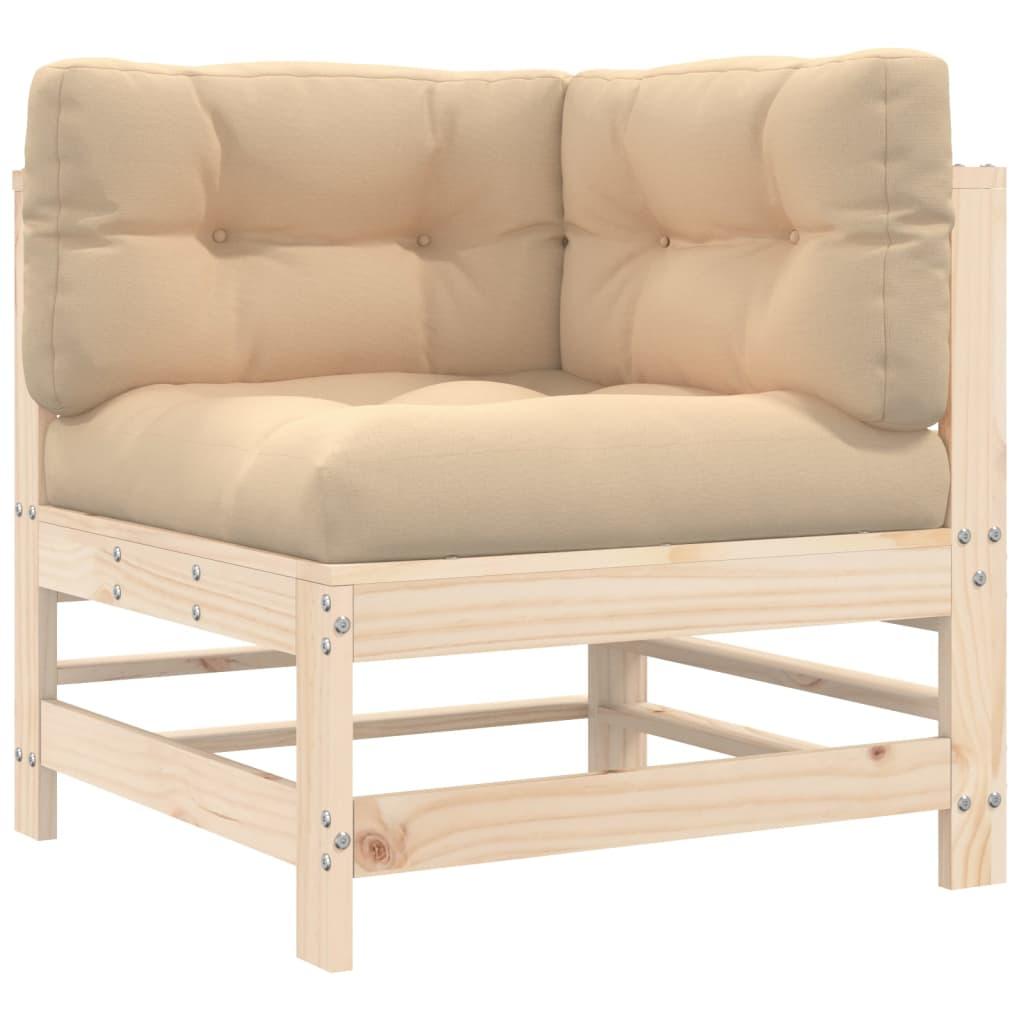 3 Piece Garden Lounge Set with Cushions Solid Wood