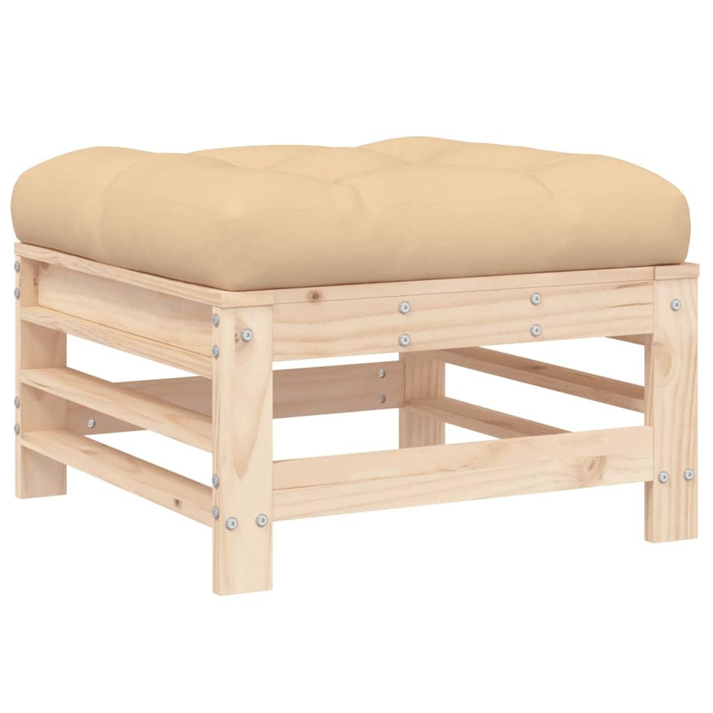 3 Piece Garden Lounge Set with Cushions Solid Wood