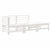 3 Piece Garden Lounge Set with Cushions White Solid Wood