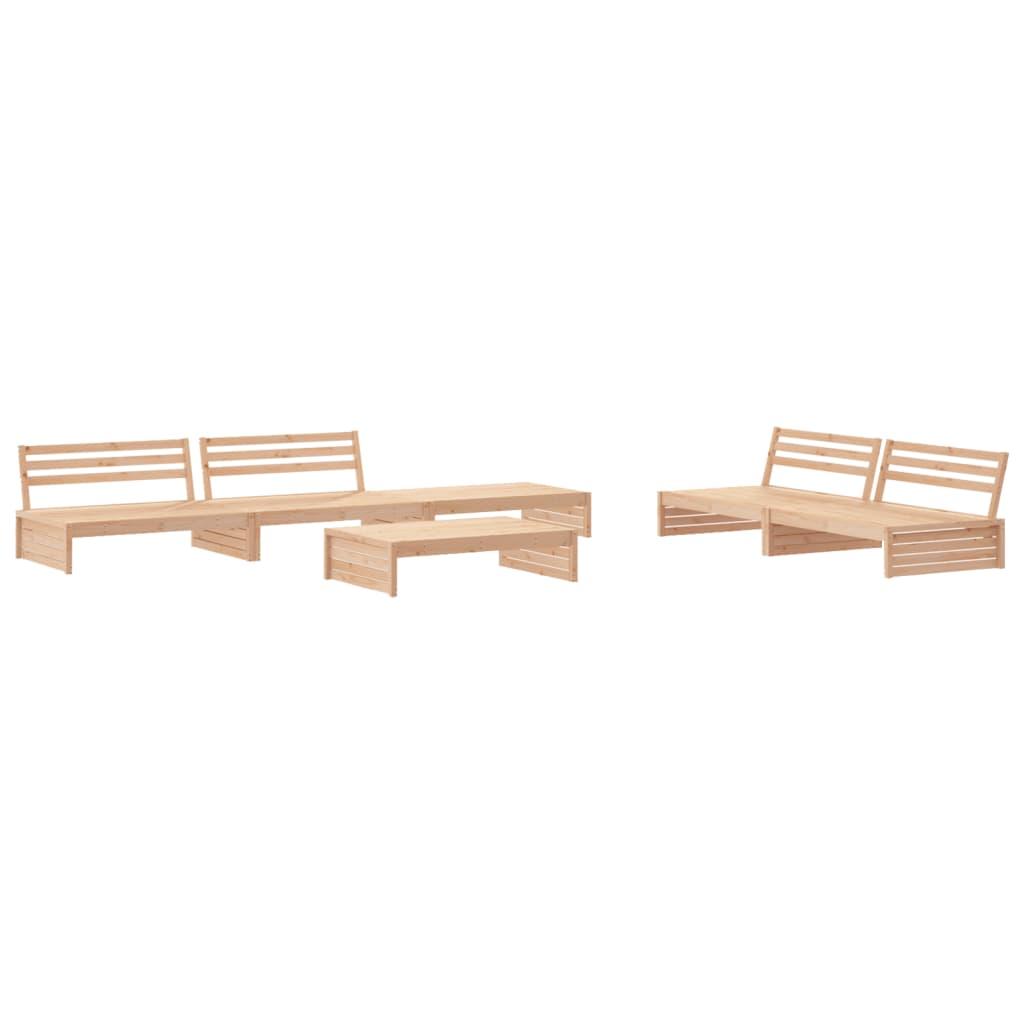 6 Piece Garden Lounge Set with Cushions Solid Wood